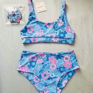 NWT Kulani Kinis High Waisted Bikini Set ~ Medium Pocket Locket 🦋